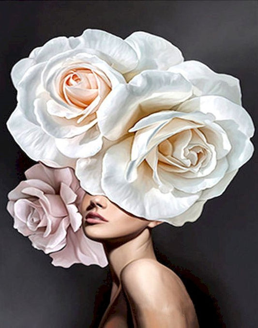 Mujer de Rosa Blanca