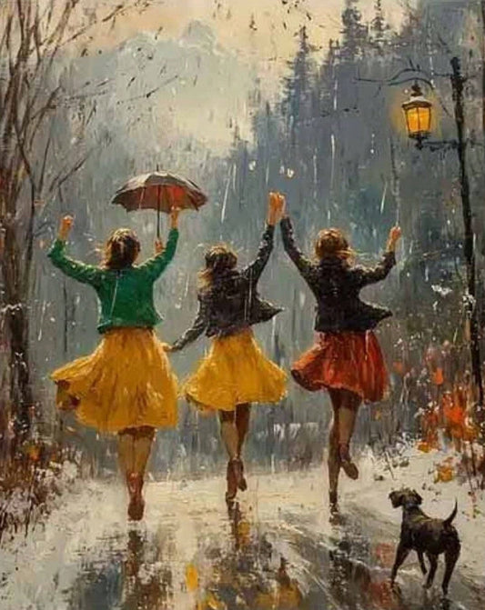 Amigas Bajo la Lluvia