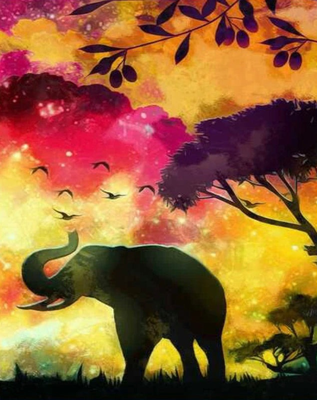 Elefante Safari entre Arboles