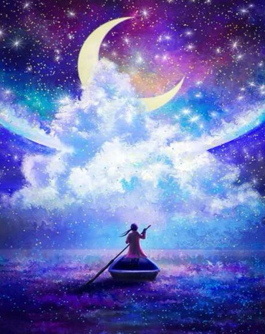 Lancha en Luz de Luna