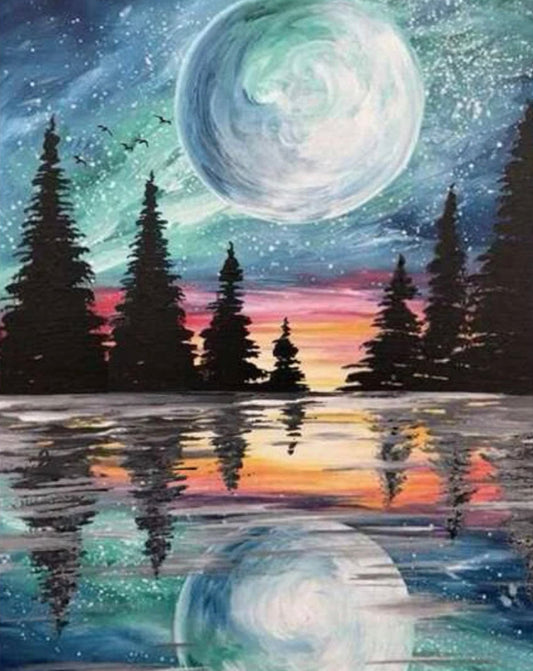 Pinos Bajo la Luna