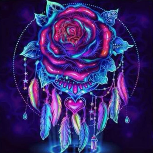 Atrapa Sueños Rosa Neon Circular